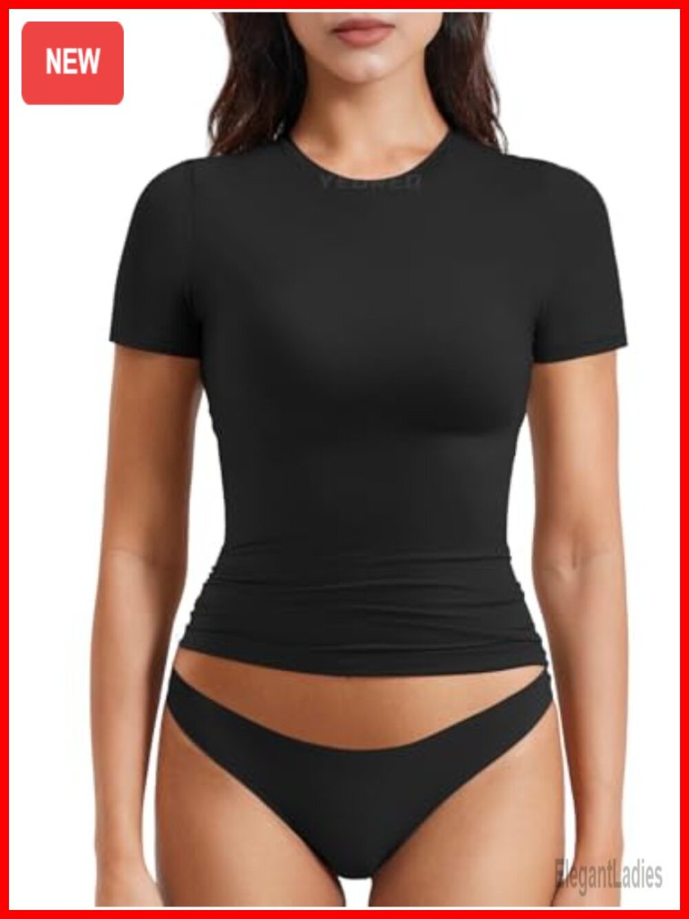 Fitted Compression Workout Tank Top Crew Neck Stretch Gym Y2K
